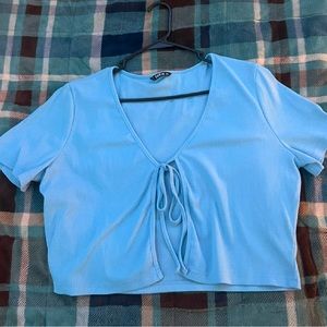 SHEIN open-front tie top